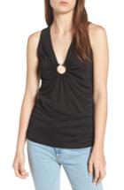 Women's Trouve Shirred V-neck Tank - Black