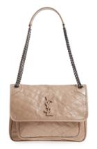 Saint Laurent Medium Niki Leather Shoulder Bag - Beige