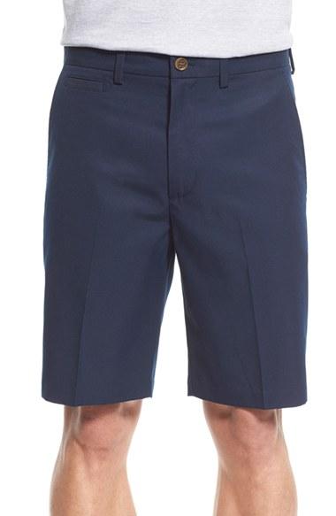 Men's Nordstrom Men's Shop Flat Front Performance Shorts - Blue