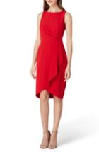 Women's Tahari Ruched Side Crepe Sheath Dress - Red