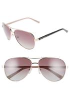 Women's Ted Baker London 60mm Polarized Aviator Sunglasses - Gold/ Rose Havana