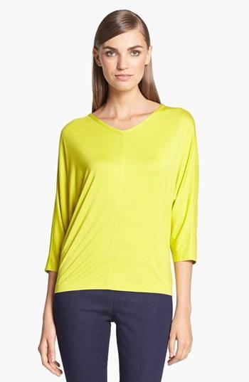 St. John Yellow Label Jersey Top Chartreuse