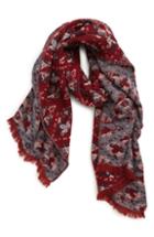 Women's Bp. Reversible Floral Oblong Scarf, Size - Red