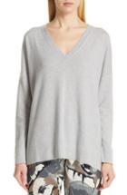 Women's Fabiana Filippi Tulle Inset Cashmere Sweater Us / 38 It - Grey