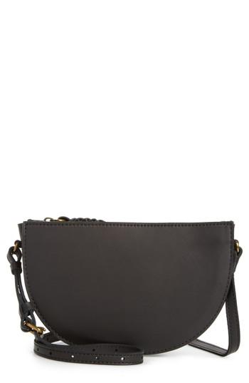 Madewell Juniper Vachetta Leather Half Moon Crossbody Bag - Black