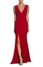 Women's Dress The Population Sandra Plunge Crepe Trumpet Gown - Red