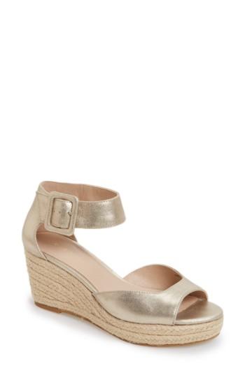 Women's Pelle Moda Kauai Platform Wedge Sandal .5 M - Metallic