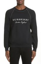 Men's Burberry Taydon Embroidered Crewneck Sweatshirt, Size - Black