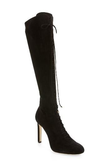 Women's Jimmy Choo Desiree Lace Up Knee High Boot .5us / 36.5eu - Black