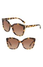 Women's Tiffany & Co. Diamond Point 55mm Gradient Square Sunglasses - Yellow Havana Gradient