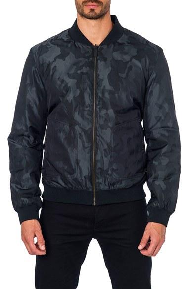 Men's Jared Lang New York Reversible Bomber Jacket - Black