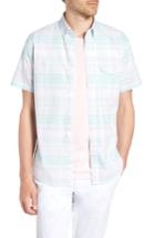 Men's 1901 Trim Fit Plaid Short Sleeve Sport Shirt - Green