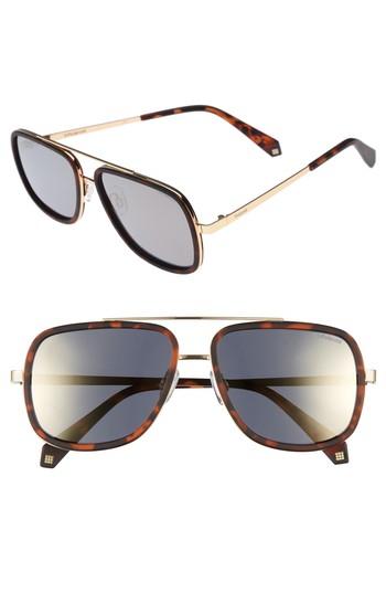Men's Polaroid 6033s 57mm Polarized Sunglasses - Dark Havana
