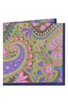 Men's Ted Baker London Provence Paisley Silk Pocket Square, Size - Green