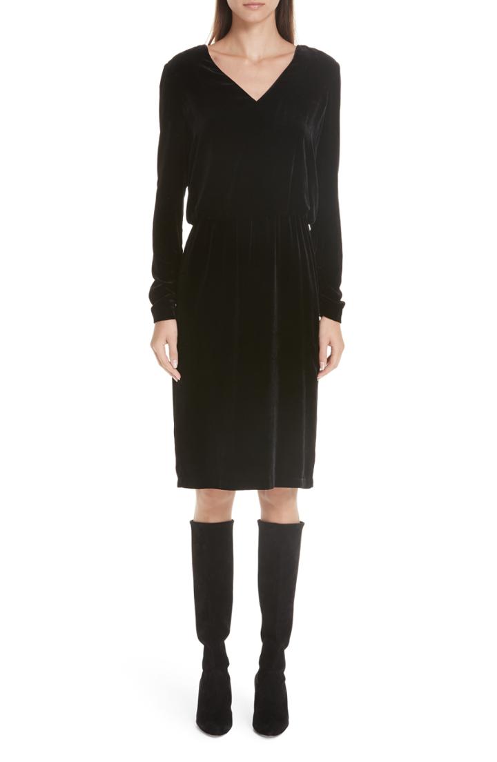 Women's Lafayette 148 New York Josefina Velvet Blouson Dress