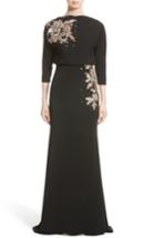 Women's Badgley Mischka Couture Embellished Blouson Gown