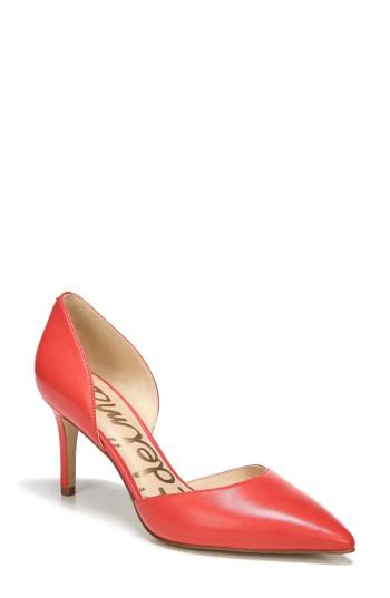 Women's Sam Edelman 'telsa' D'orsay Pointy Toe Pump .5 M - Red