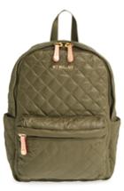 Mz Wallace 'small Metro' Quilted Oxford Nylon Backpack - Green