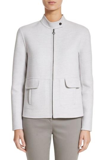 Women's St. John Collection Nehru Collar Double Face Jacket