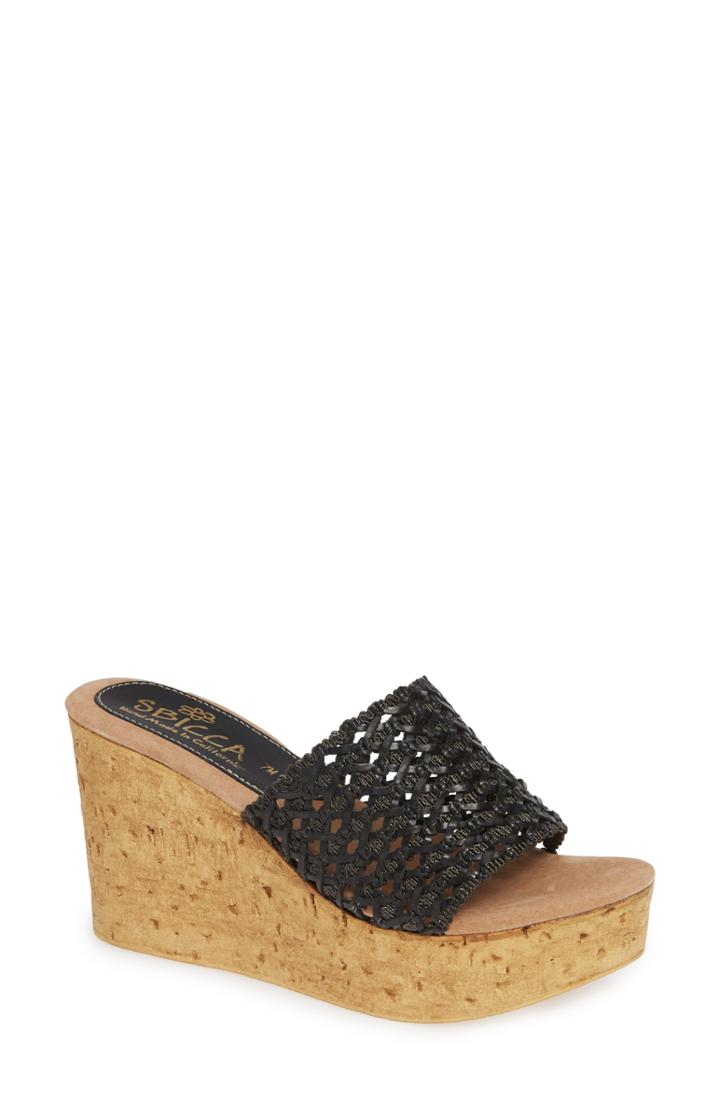 Women's Sbicca Monat Platform Wedge Sandal B - Black