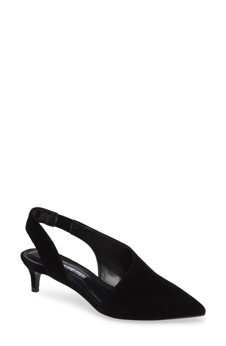 Women's Charles David Picasso Asymmetrical Slingback Pump .5 M - Black