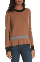 Women's Veronica Beard Sistene Ruffle Hem Cashmere Sweater - Black