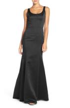 Women's Hayley Paige Occasions Back Cutout Scoop Neck Satin Trumpet Gown