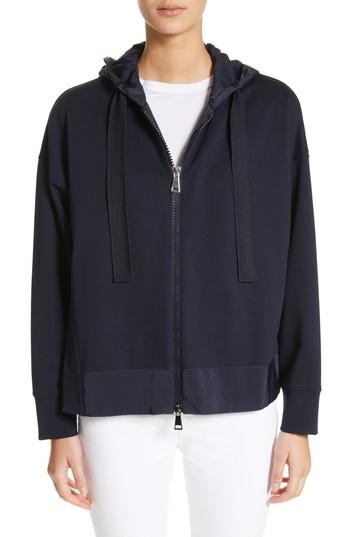 Women's Moncler Zip Hoodie - Blue