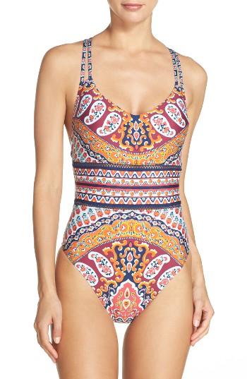 Women's Nanette Lepore Woodstock Goddess One-piece Swimsuit - Orange