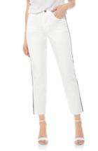 Women's Sam Edelman Mary Jane Embroidered Raw Edge Crop Jeans - White