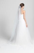 Wedding Belles New York 'mable' Satin Trim Cathedral Veil