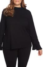 Women's 1.state Ruffle Sleeve Ribbed Top