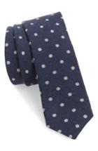 Men's Eleventy Dot Wool Skinny Tie, Size - Blue