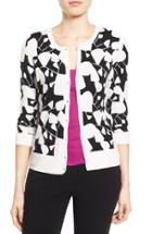 Petite Women's Halogen Three Quarter Sleeve Cardigan, Size P - Black