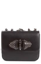 Christian Louboutin 'small Sweet Charity' Spiked Calfskin Shoulder/crossbody Bag - Black