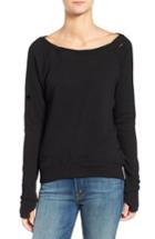 Women's Pam & Gela 'annie' Destroyed High/low Sweatshirt - Black