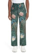 Men's Kenzo Jungle Print Cutoff Pants - Green
