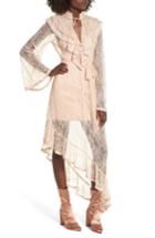 Women's Afrm Ray Asymmetrical Lace Dress - Beige