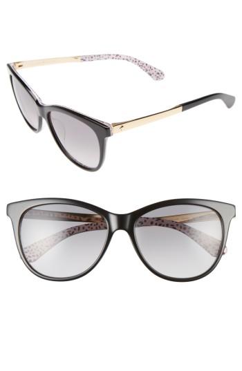 Women's Kate Spade New York Jizelle 55mm Gradient Lenses Cat Eye Sunglasses - Black/ Pattern Red