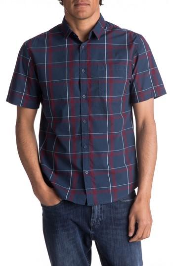 Men's Quiksilver Capen Rise Check Woven Shirt - Blue
