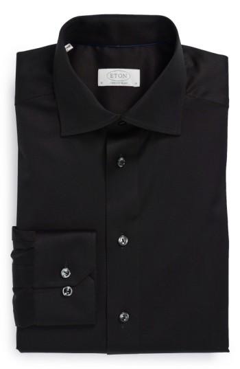 Men's Eton Contemporary Fit Solid Dress Shirt .5 - Black