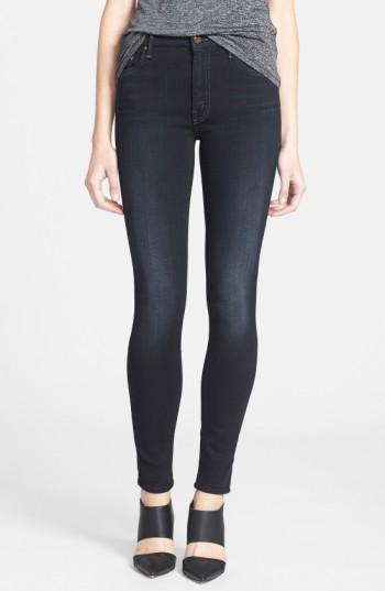 Women's Mother 'the Looker' High Rise Skinny Jeans - Black
