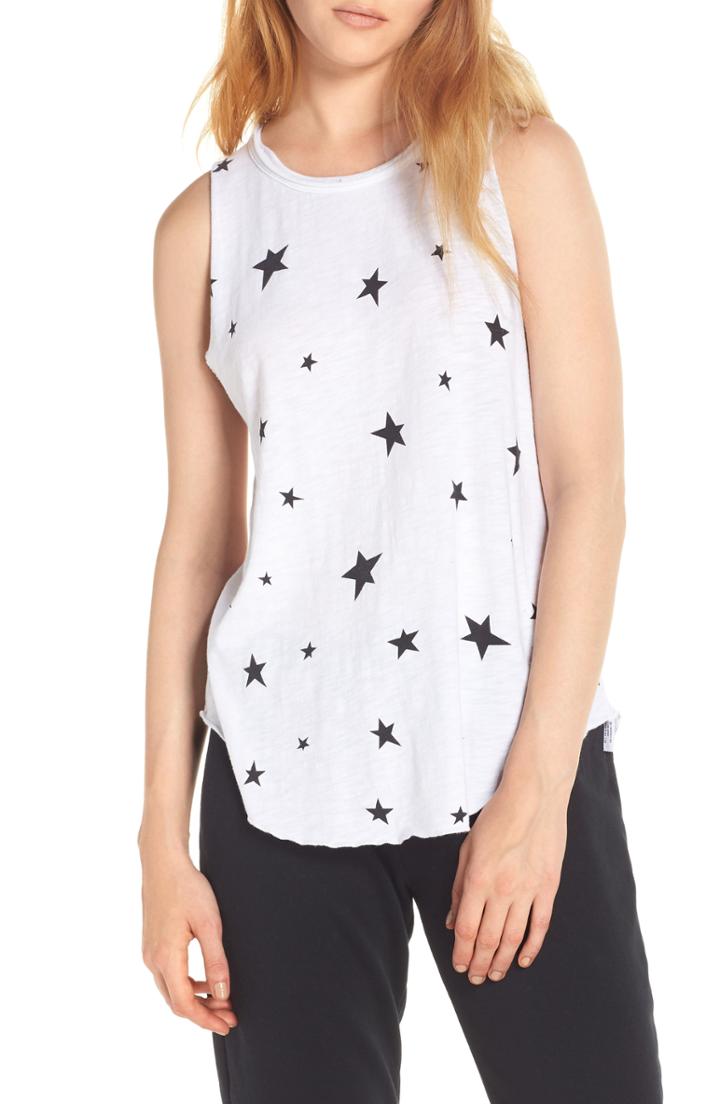 Women's Chaser Paper Stars Tank - White
