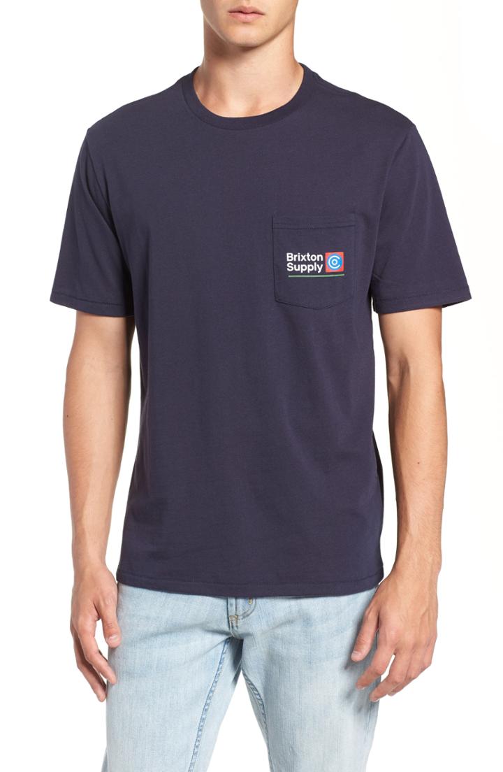 Men's Brixton Orson Pocket T-shirt, Size - Blue