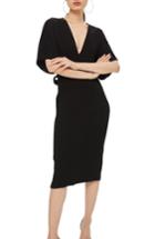 Women's Topshop Text V-plunge Midi Dress Us (fits Like 0) - Black