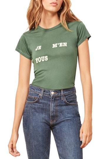 Women's Reformation Alex Slim Tee - Green