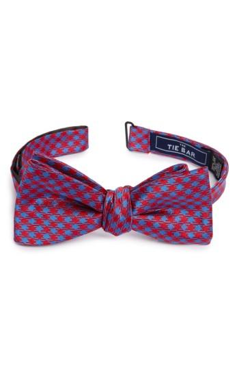Men's The Tie Bar Commix Check Silk Bow Tie, Size - Red