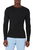 Men's Topman Rib Knit Long Sleeve T-shirt - Black