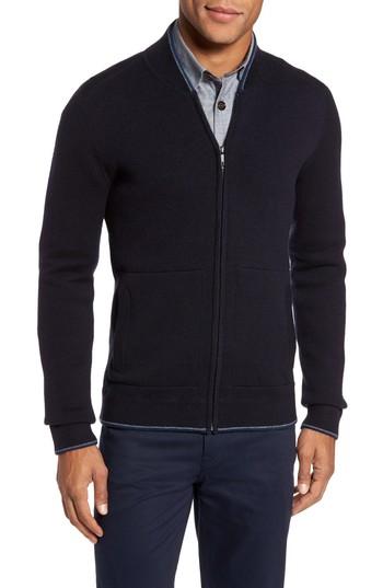 Men's Ted Baker London Merino Wool Baseball Sweater (m) - Blue