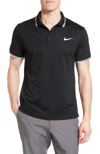 Men's Nike Court Regular Fit Dri-fit Tennis Polo, Size - Black